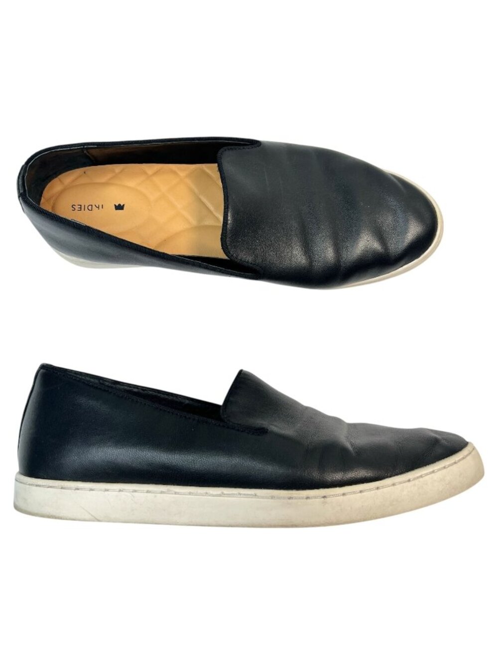 Birdies The Swift Slip-On Sneaker Smooth Black Leather Sneakers Casual 9 - Picture 2 of 14